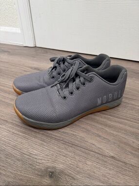 NOBULL Men’s Grey Mesh Sneakers with Gum Outsole